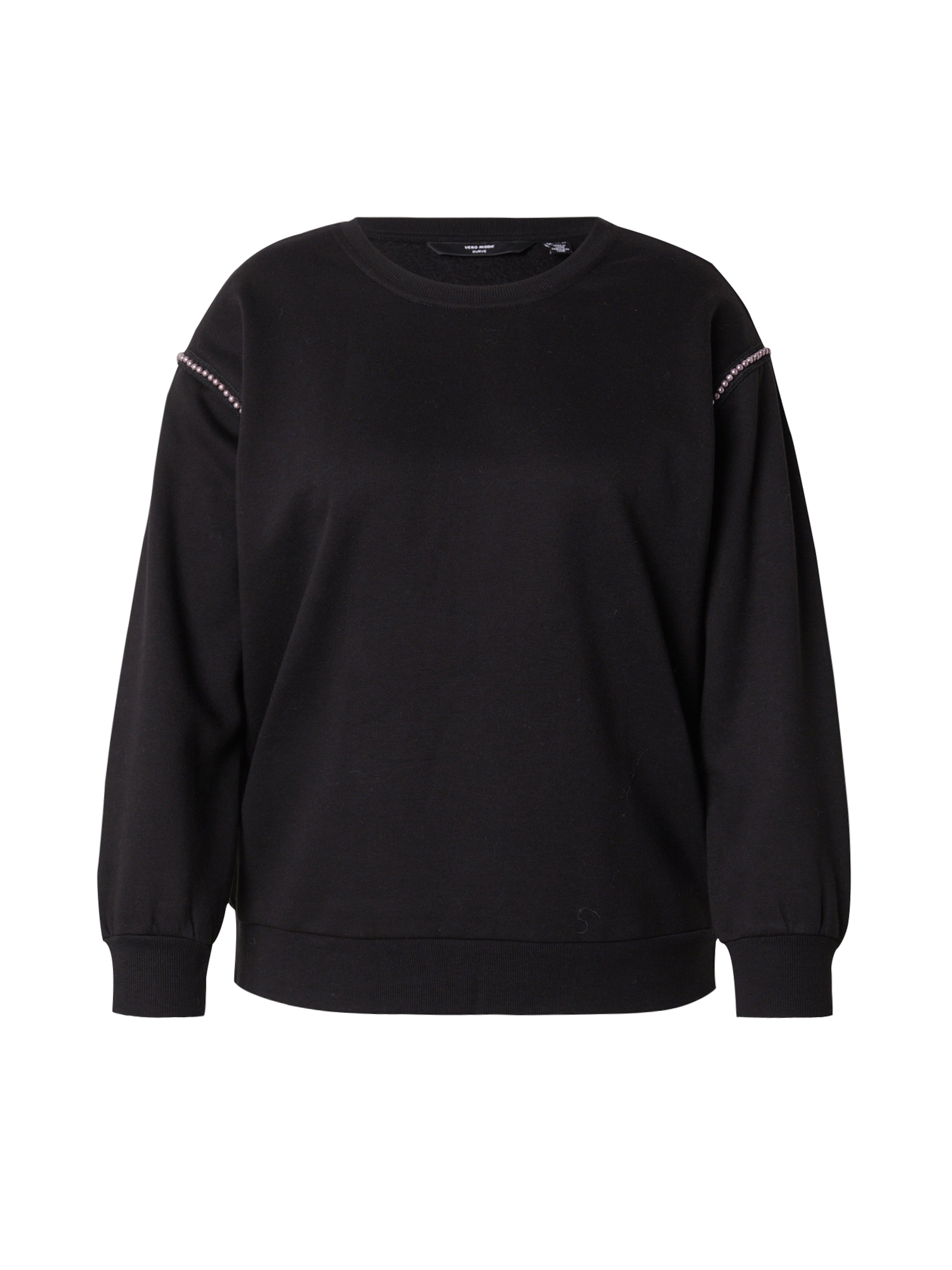 Sweat-shirt 'VMCDAISY' Vero Moda Curve en noir : devant
