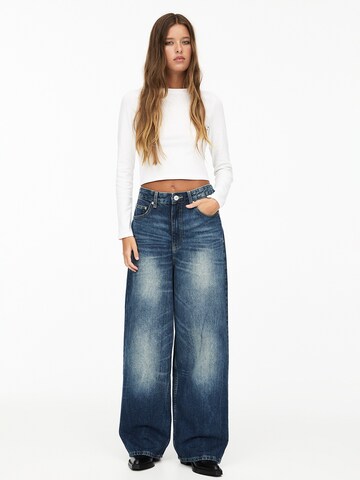 Pull&Bear Loosefit Džíny – modrá