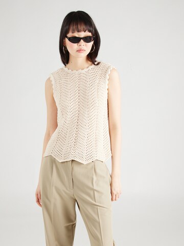 modström Gebreide top 'Cary' in Beige: voorkant