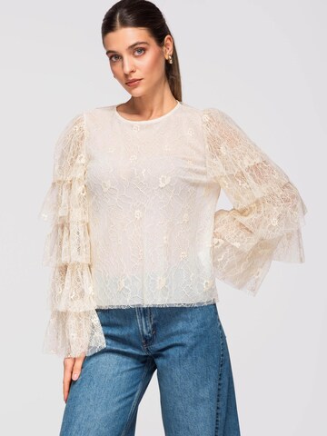 Ombre Bluse‌‌‌ in Beige: Vorderseite