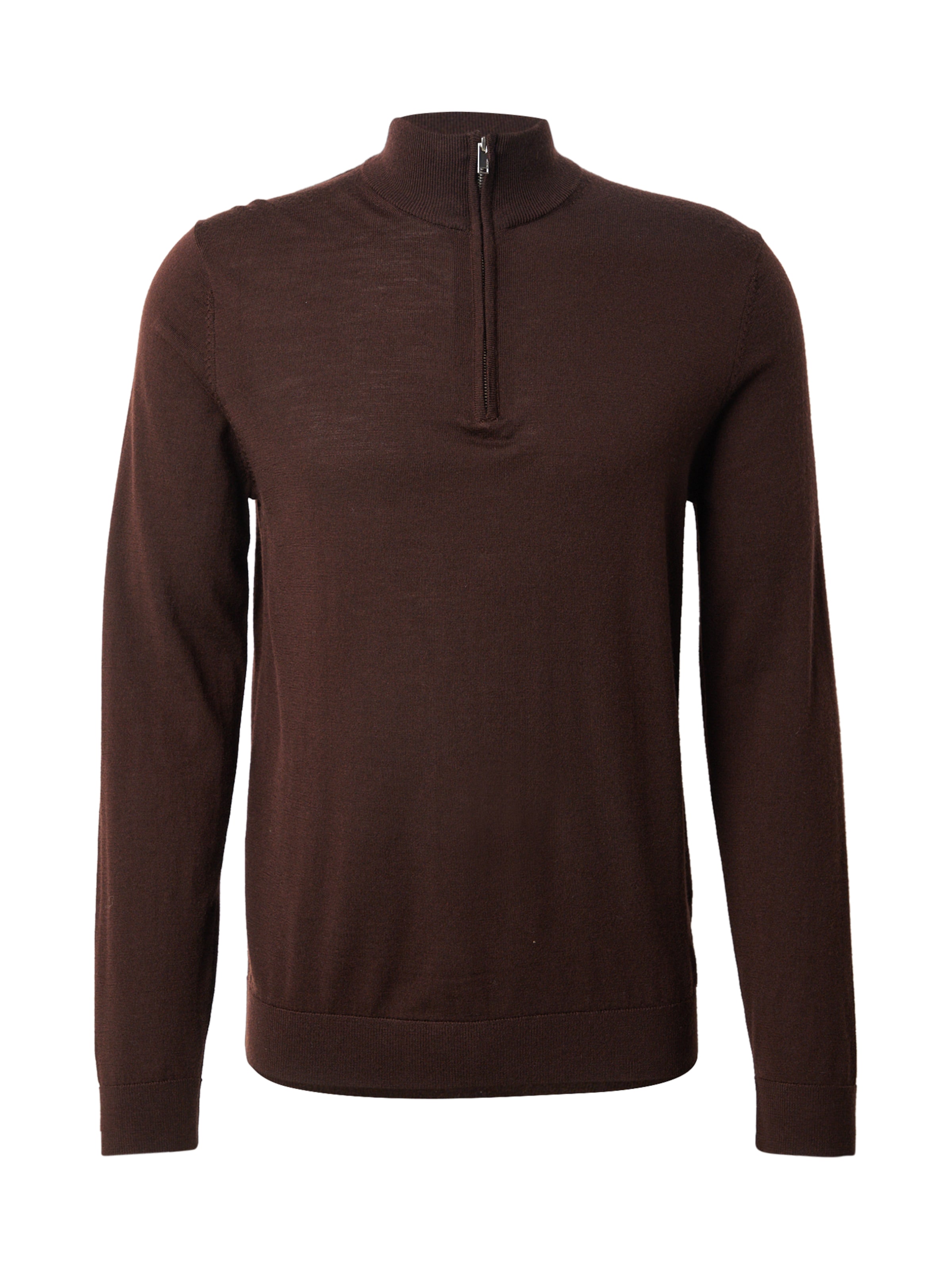 Pull-over 'SLHTRAY' SELECTED en marron : devant