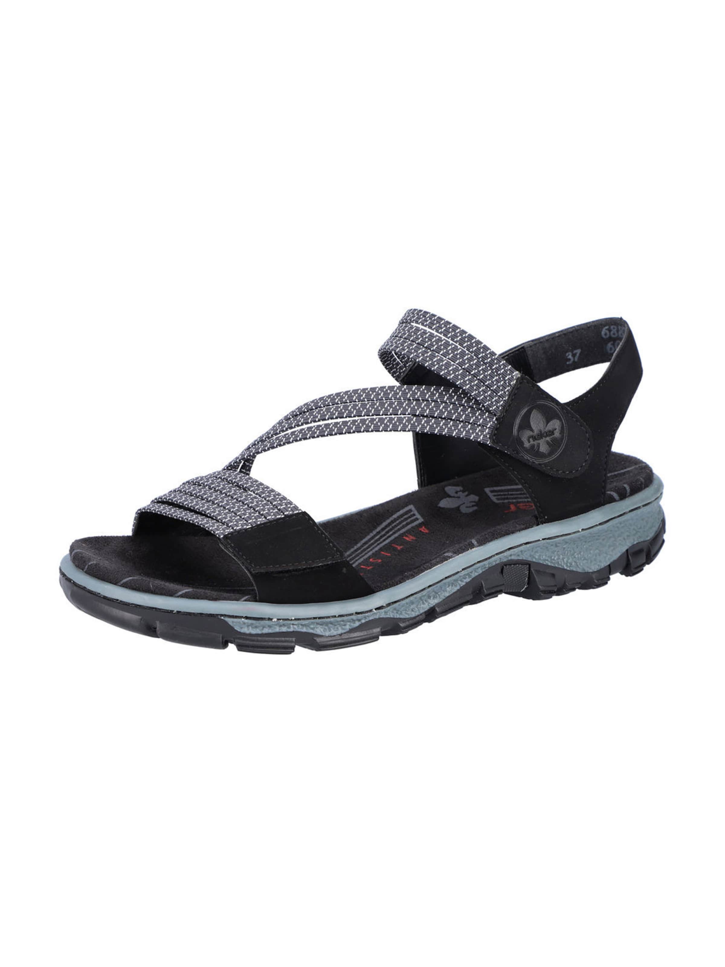 Rieker Trekking sandal in Black: front