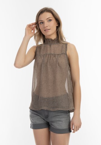 Camicia da donna di DreiMaster Vintage in marrone: frontale
