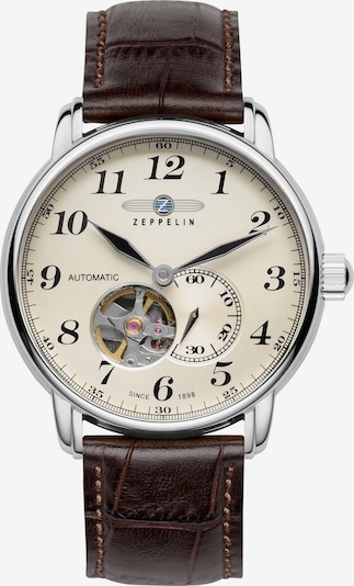 Zeppelin Uhr 'Open Heart' in beige / braun, Produktansicht