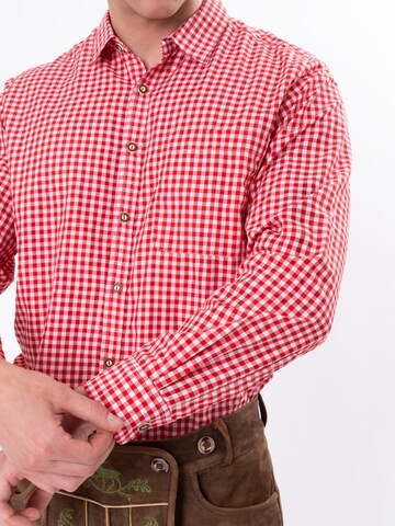 HerzSticht Traditional shirt 'Hocheck' in Red