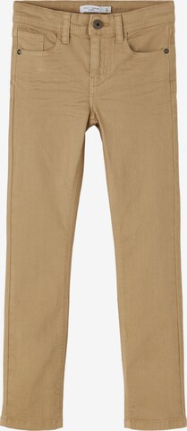 NAME IT Regular Broek 'Theo' in Bruin: voorkant