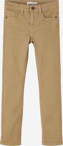 NAME IT Regular Broek 'Theo' in Bruin: voorkant