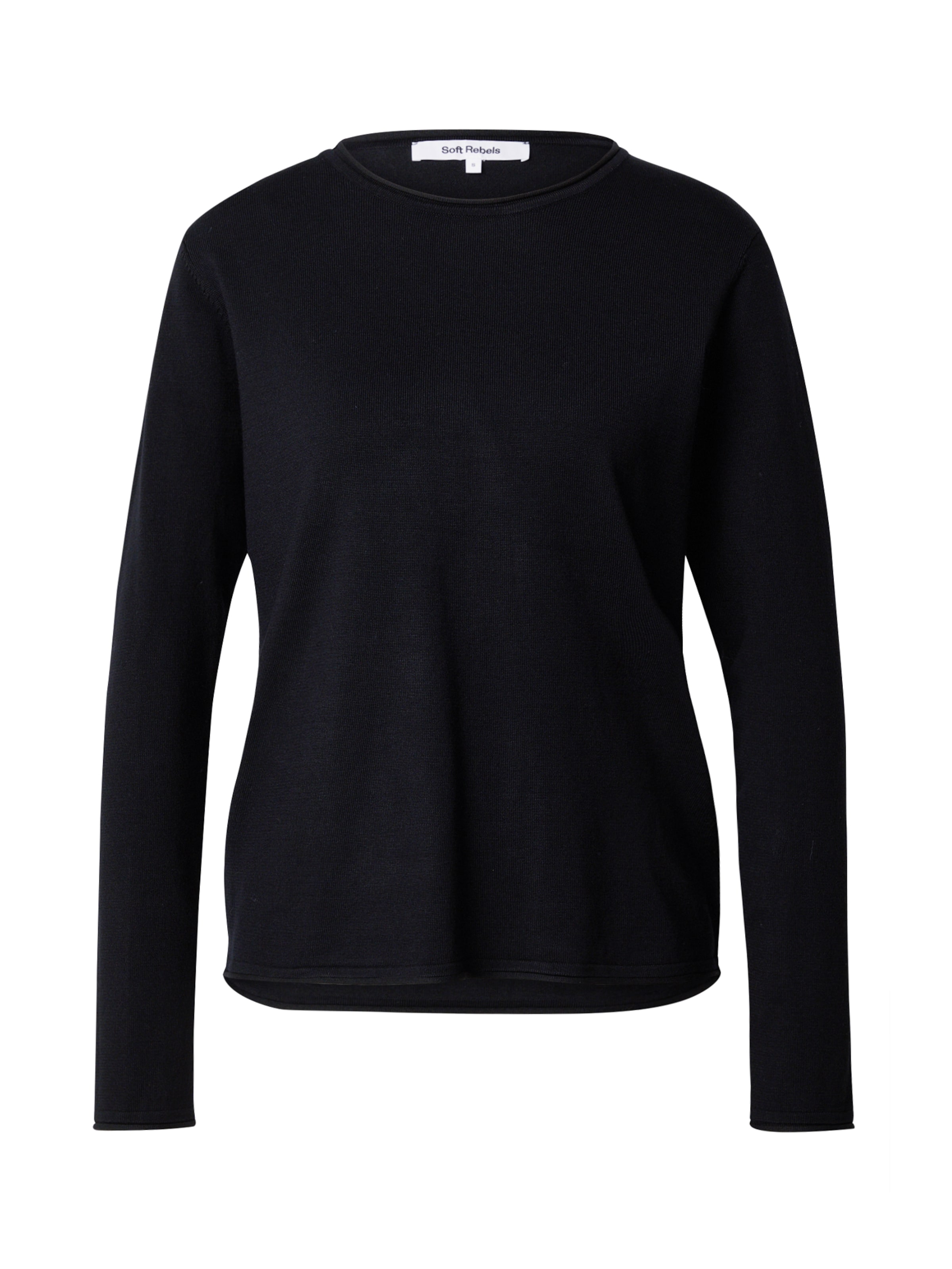 Soft Rebels Pulover | črna barva: sprednja stran