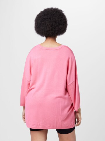 Fransa Curve Pullover 'Blume' i pink