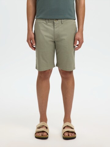 Coupe slim Pantalon chino 'SLHMILES' SELECTED en vert : devant