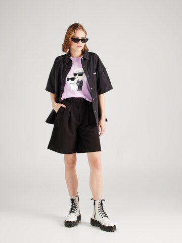 Karl Lagerfeld Tričko 'Ikonik 2.0' – fialová