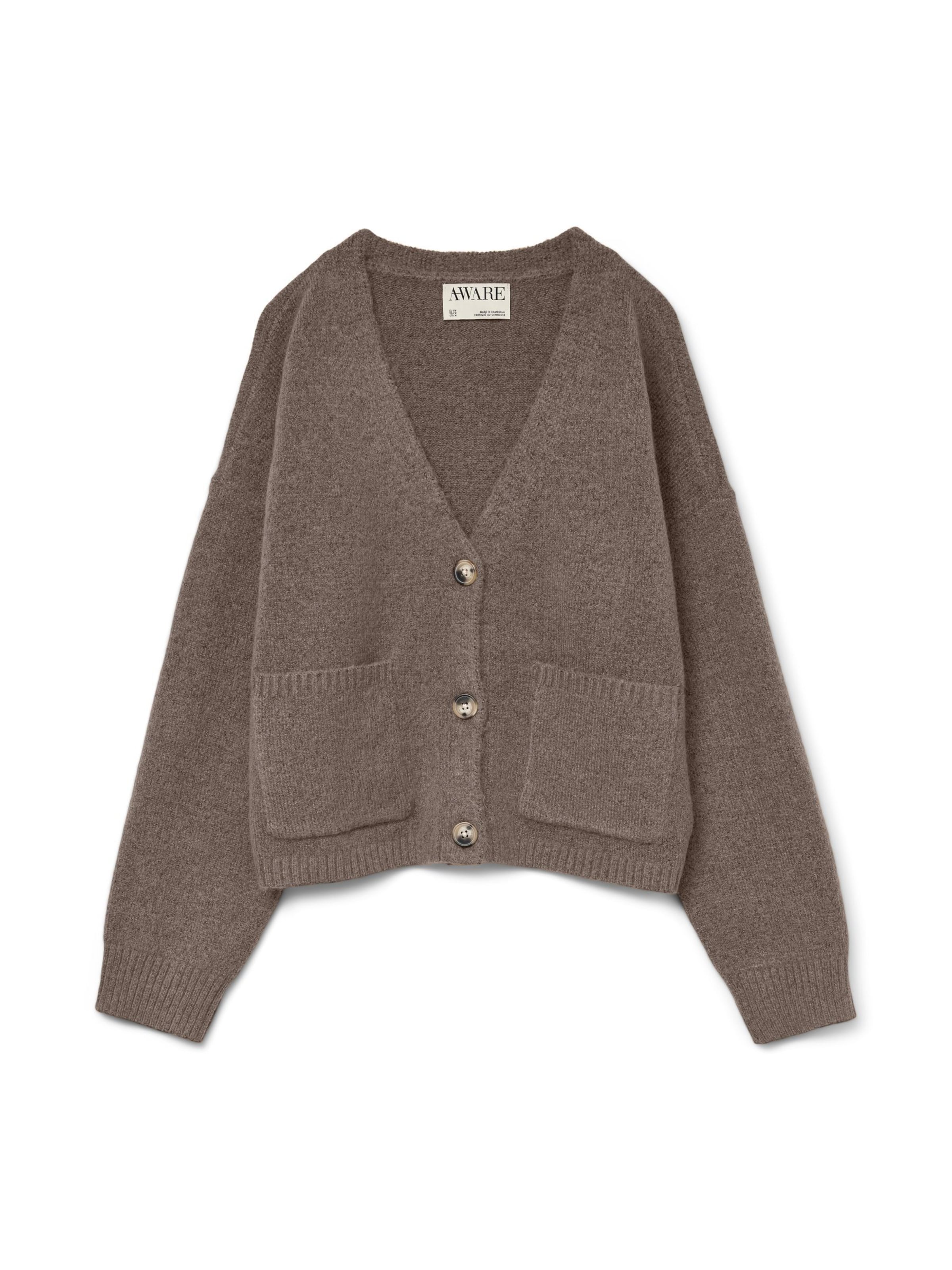 Cardigan 'GEMMA' Aware en marron : devant