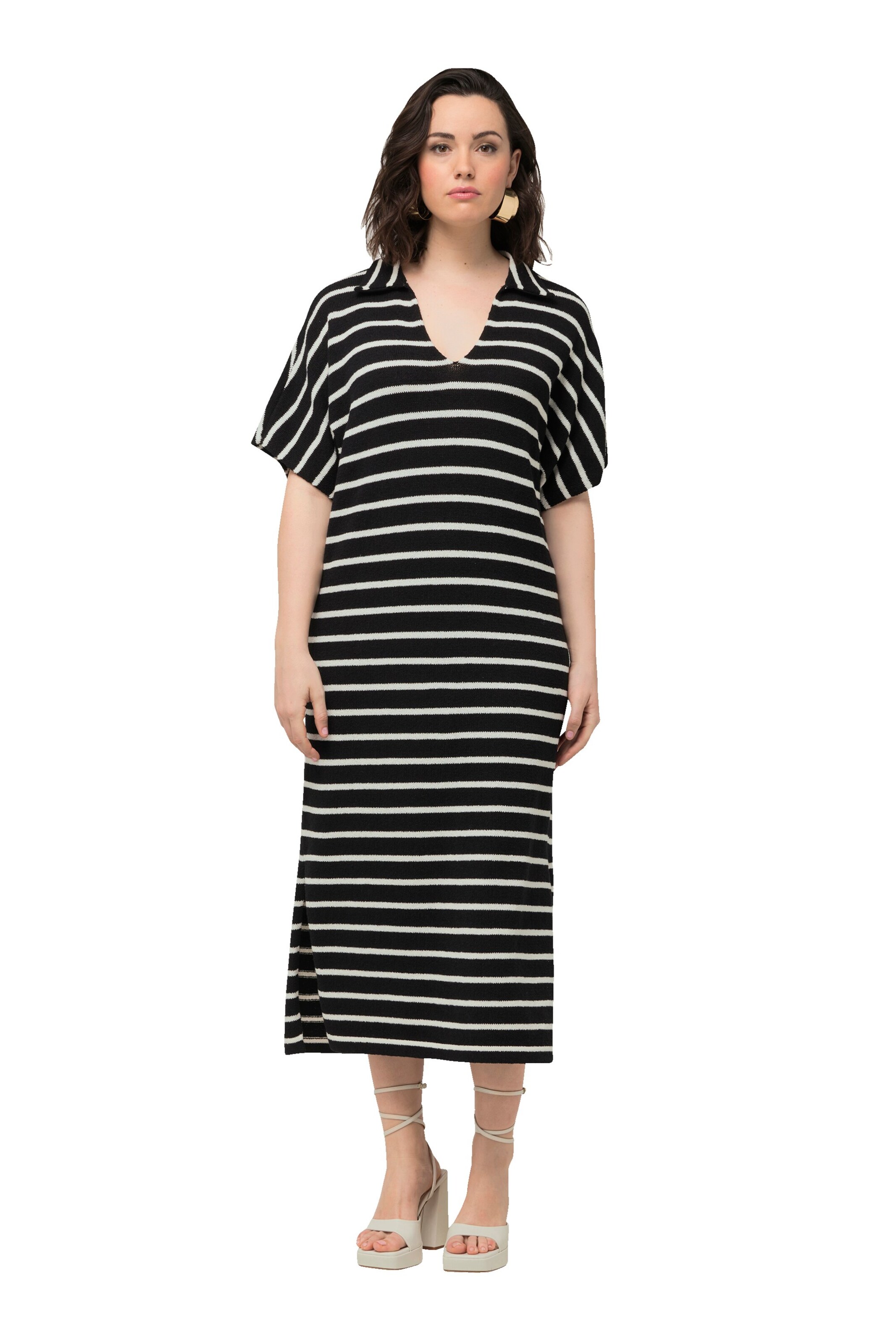 Robes en maille Ulla Popken en noir : devant