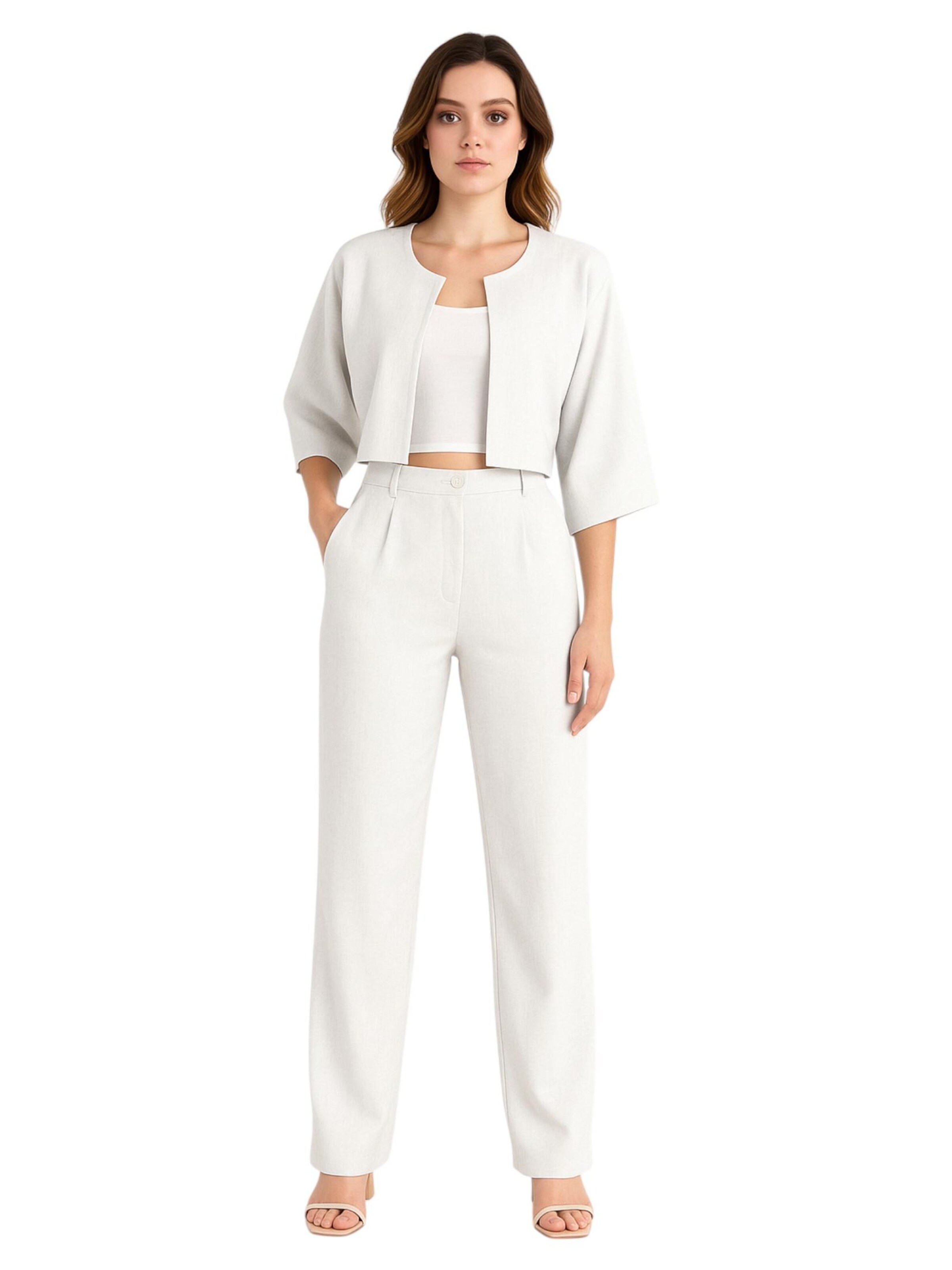 fashionshowcase Wide leg Broek 'LIRIN' in Wit