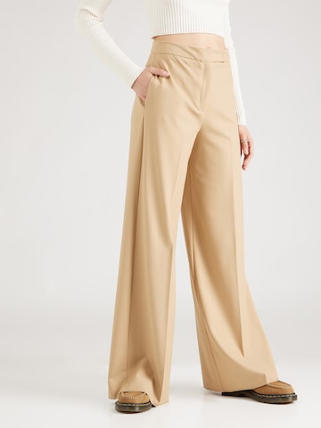 MAX&Co. Wide leg Pleated Pants 'CARONTE' in Brown: front