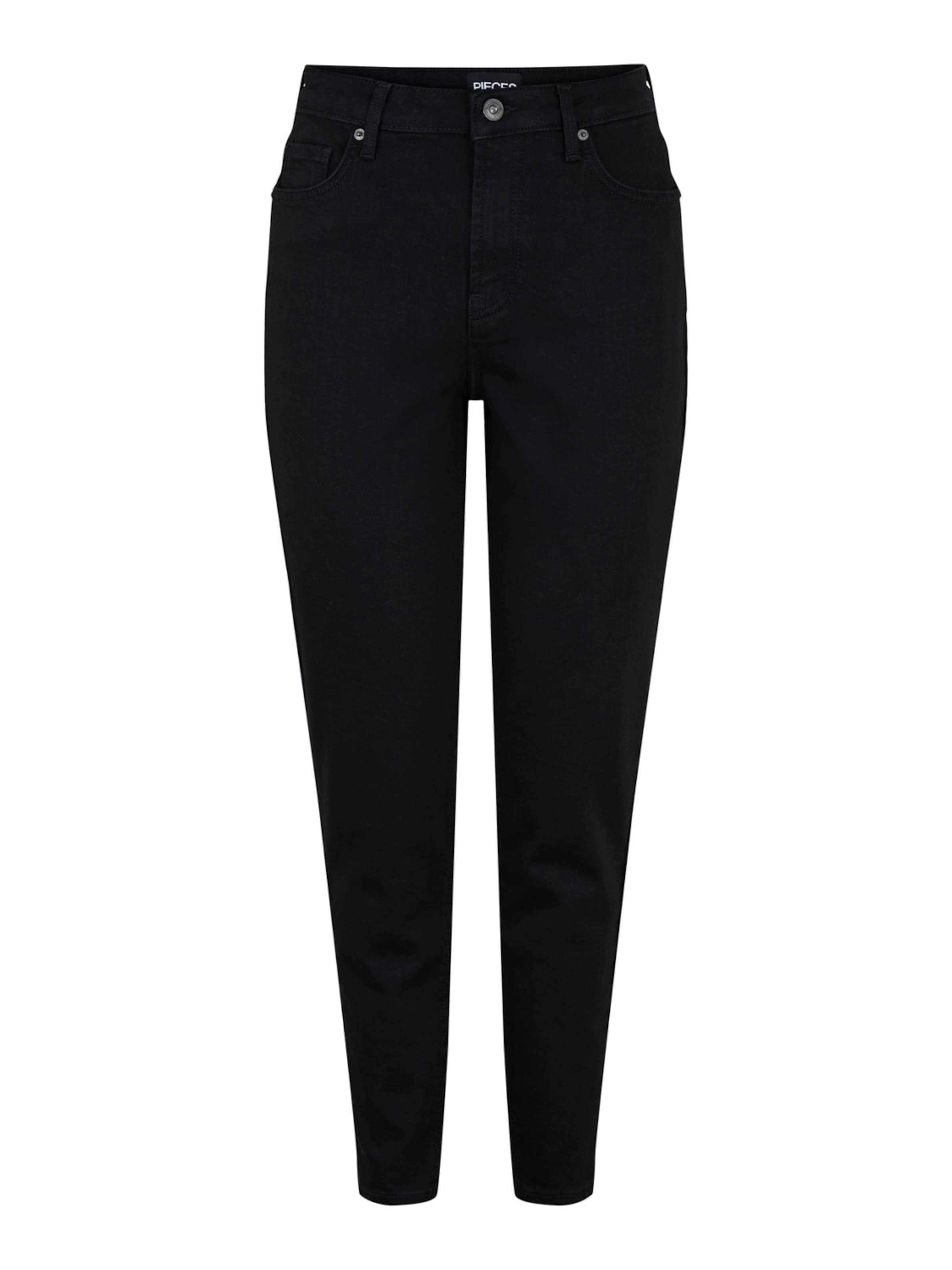 PIECES Regular Jeans 'Leah' in Black: front