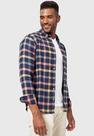 INDICODE JEANS Regular fit Button Up Shirt 'Riverside' in Blue