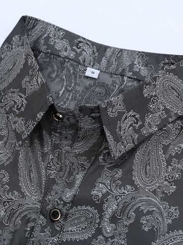 YOUTHUP Comfort fit Button Up Shirt 'Stick' in Grey