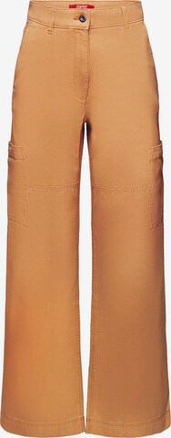 Wide Leg Pantalon cargo ESPRIT en marron : devant