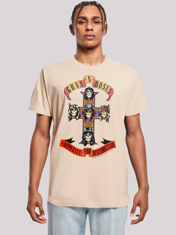 T-Shirt 'Guns 'n' Roses Appetite For Destruction' F4NT4STIC en beige : devant
