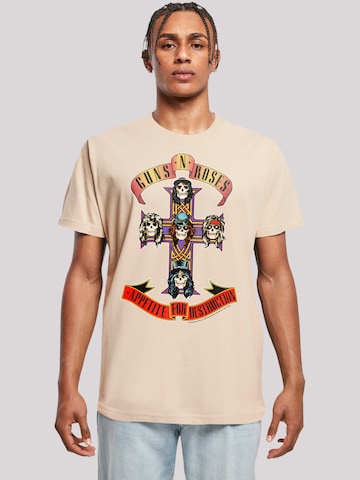 F4NT4STIC Shirt 'Guns 'n' Roses Appetite For Destruction' in Beige: voorkant