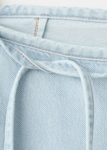 MANGO TEEN Wide Leg Jeans 'Bow' in Blau