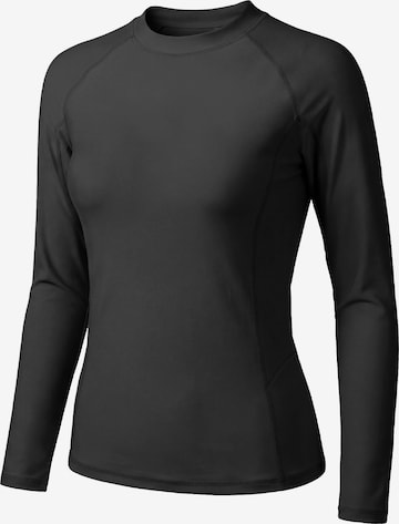 T-shirt fonctionnel 'Sports beach Long Sleeve UPF50+ top' MEETWEE en noir : devant