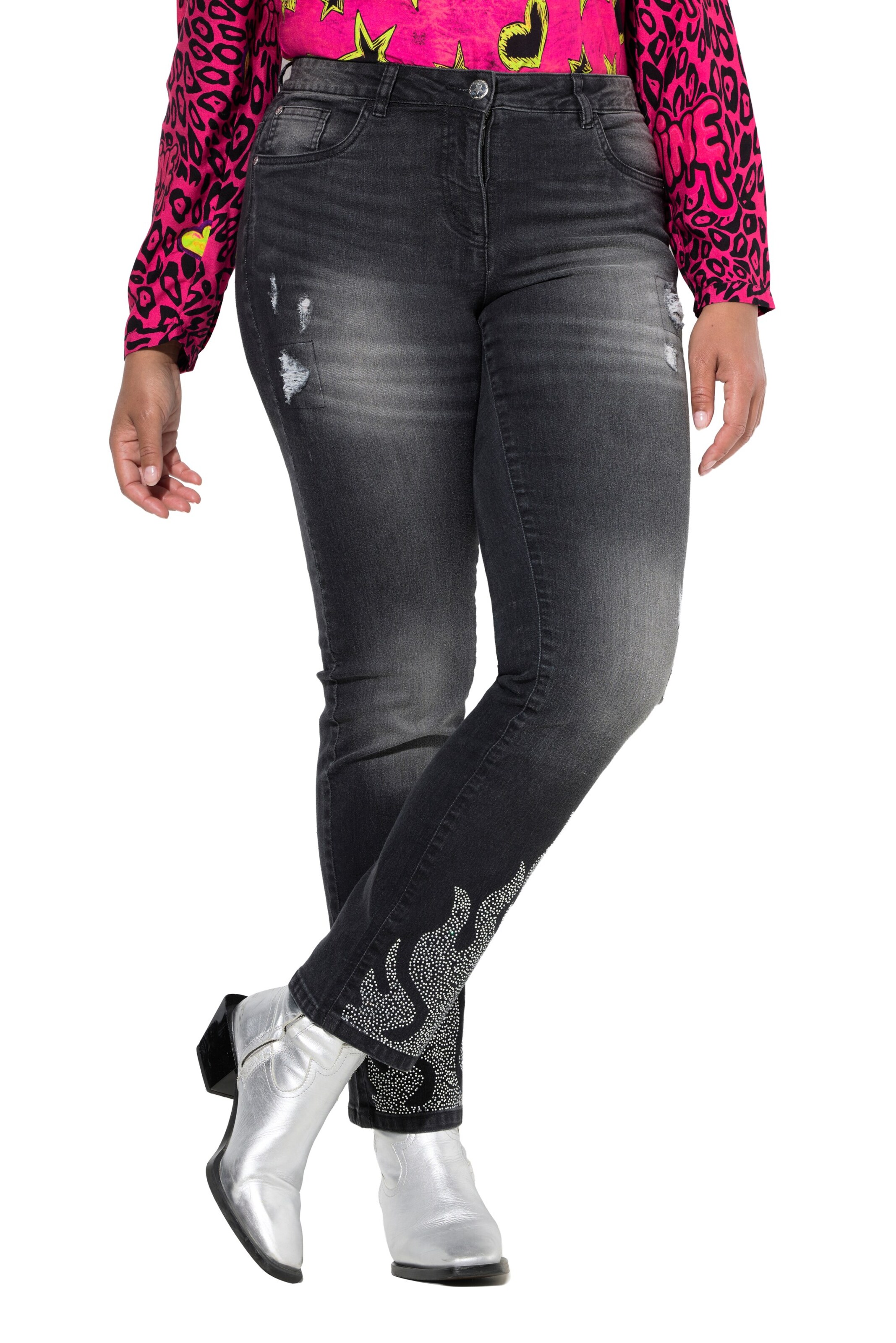 Angel of Style Regular Jeans in Zwart: voorkant