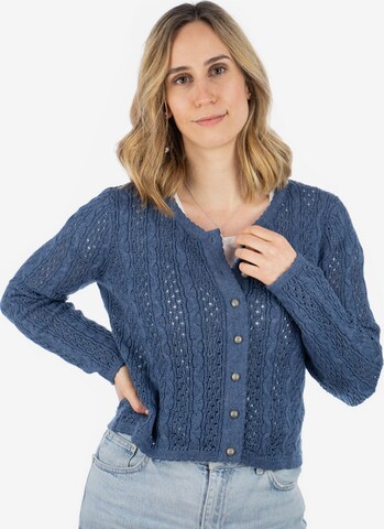 OS-TRACHTEN Knit Cardigan in Blue: front