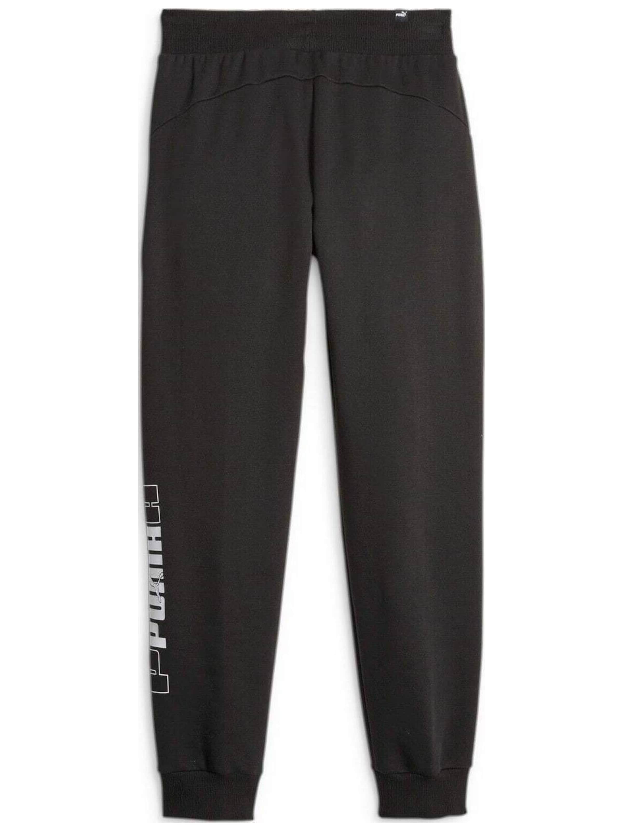 regular Pantaloni sportivi 'Puma Logo Printed Elastic Waist Active Joggers' di PUMA in nero