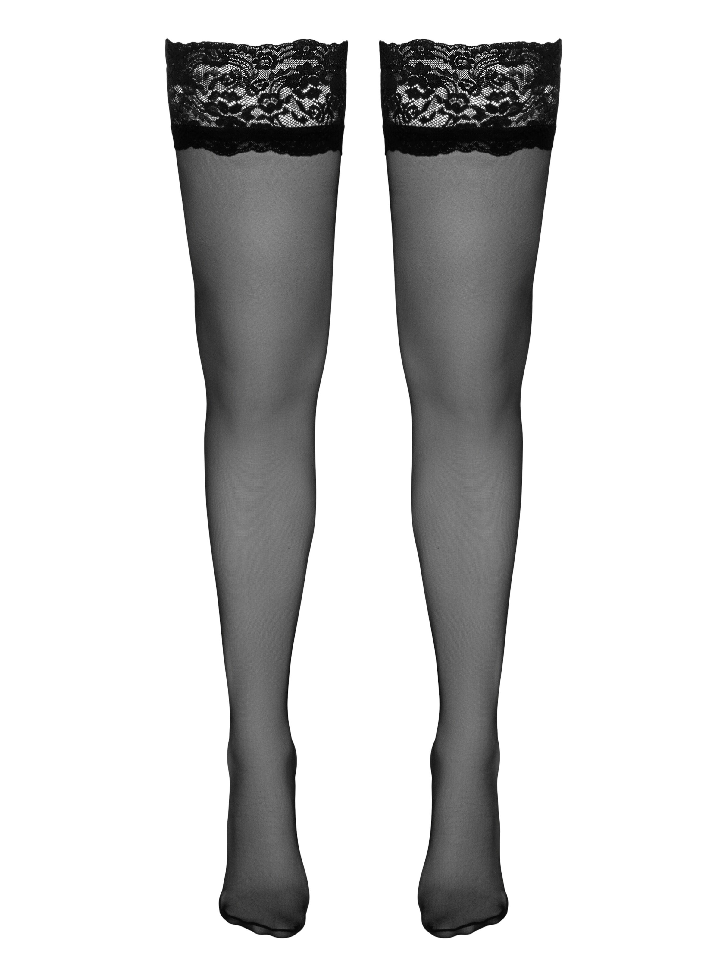 Cottelli Legware Halterlose Strümpfe 'Halterlos'‌‌‌‌ in Schwarz: Vorderseite