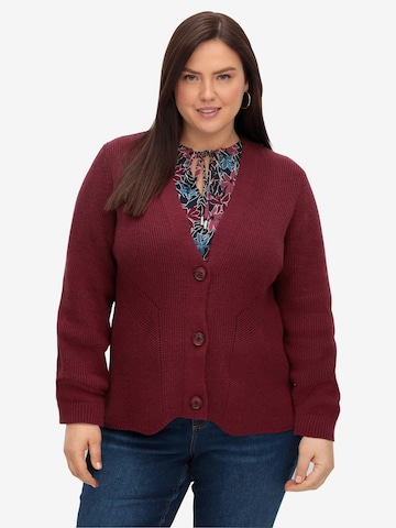 SHEEGO Knit Cardigan in Red: front