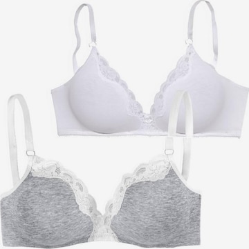 Soutien-gorge PETITE FLEUR en gris : devant