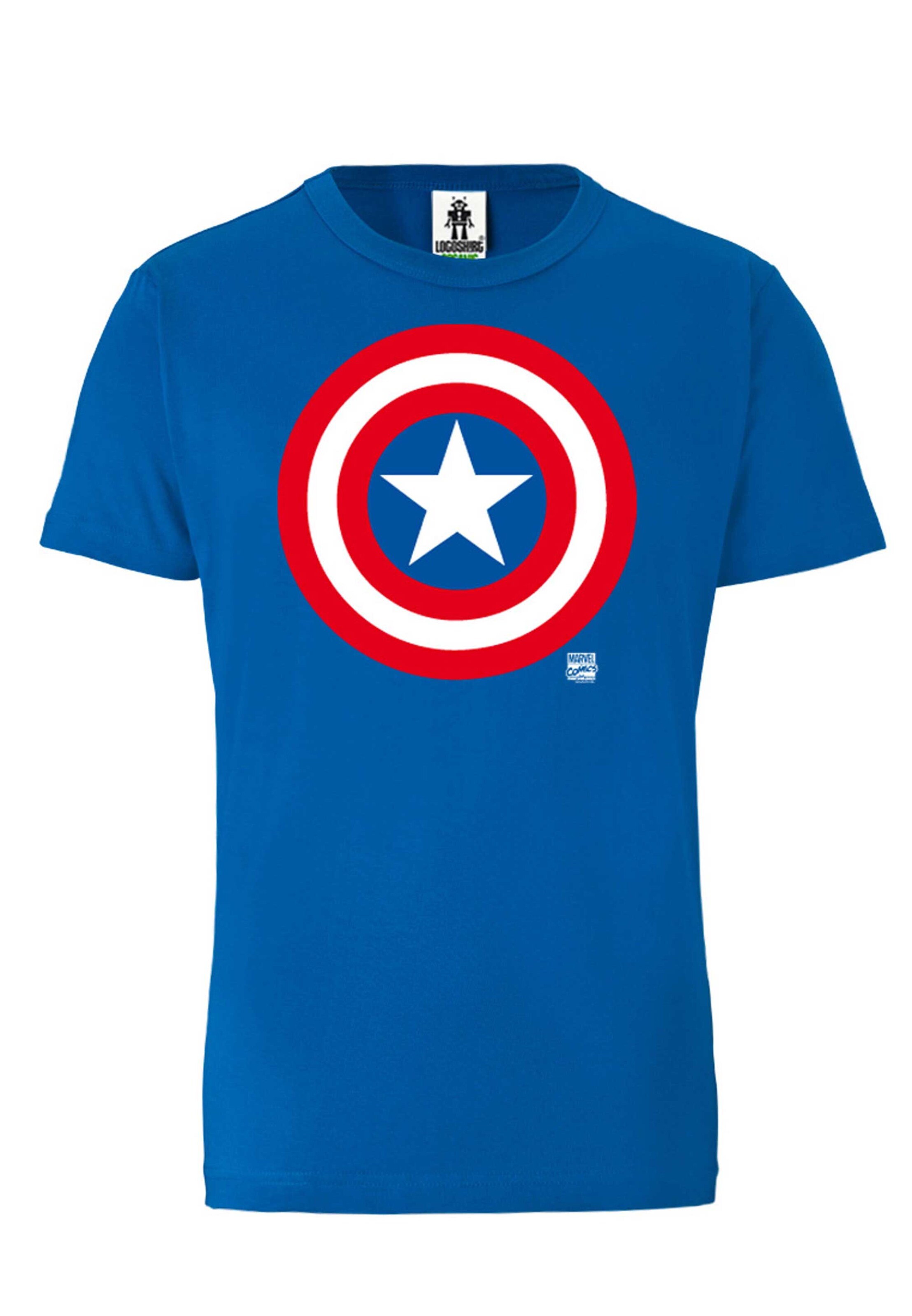 LOGOSHIRT Shirt 'Marvel Comics' in Blue: front