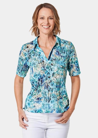 Goldner Shirt in Blau: Vorderseite