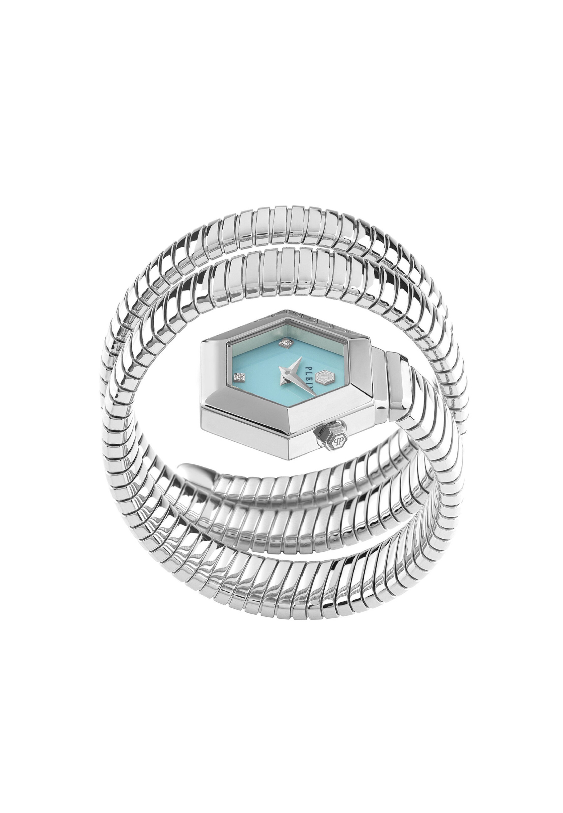 Montre à affichage analogique 'Snake Hexagon' Philipp Plein Watches en argent