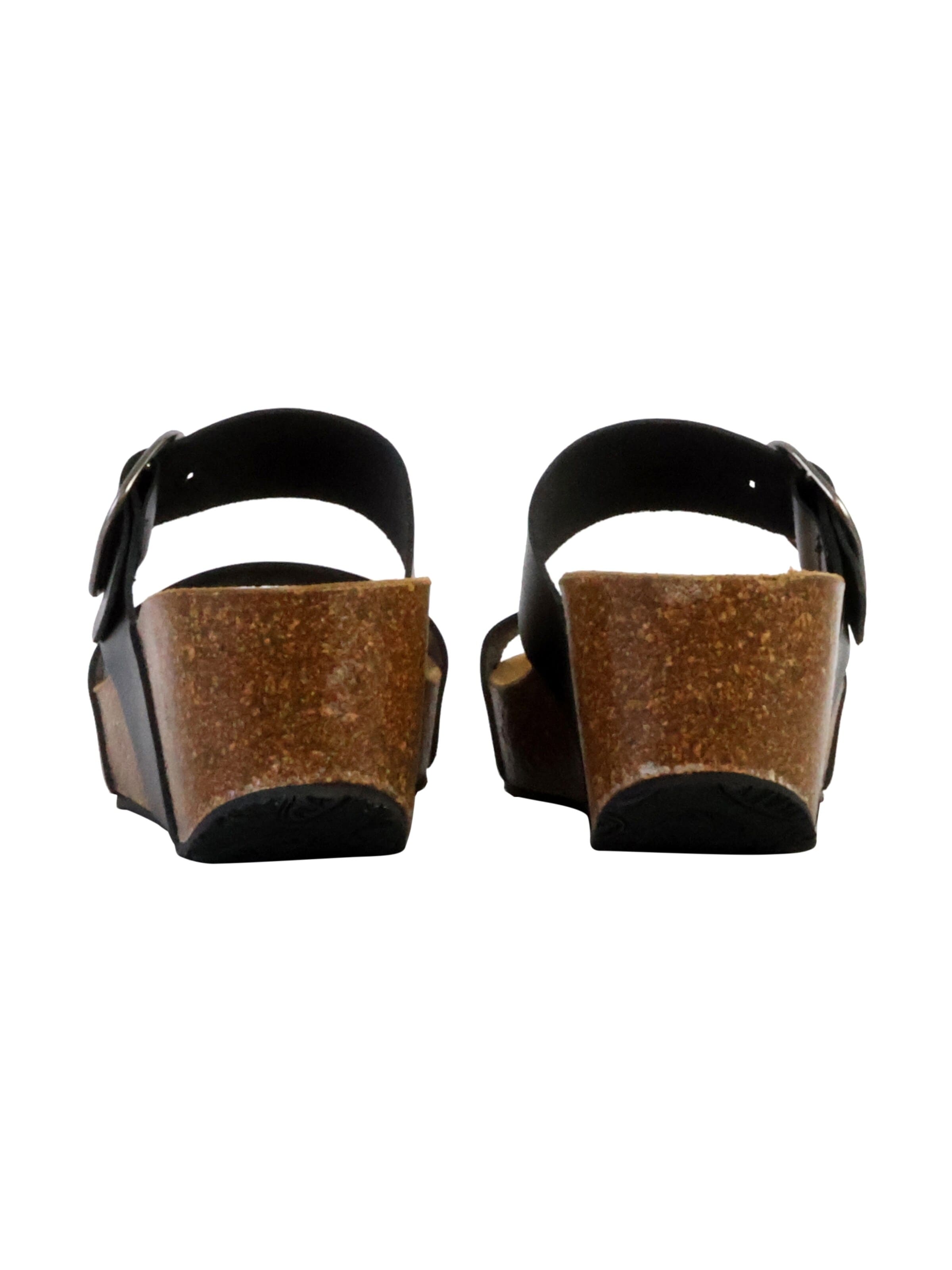Mule 'So Rock Keilabsatz-Pantoletten aus Leder' Plakton en noir