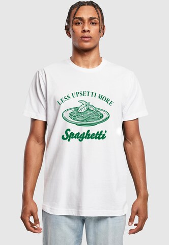 balta Mister Tee Marškinėliai 'Upsetti Spaghetti': priekis