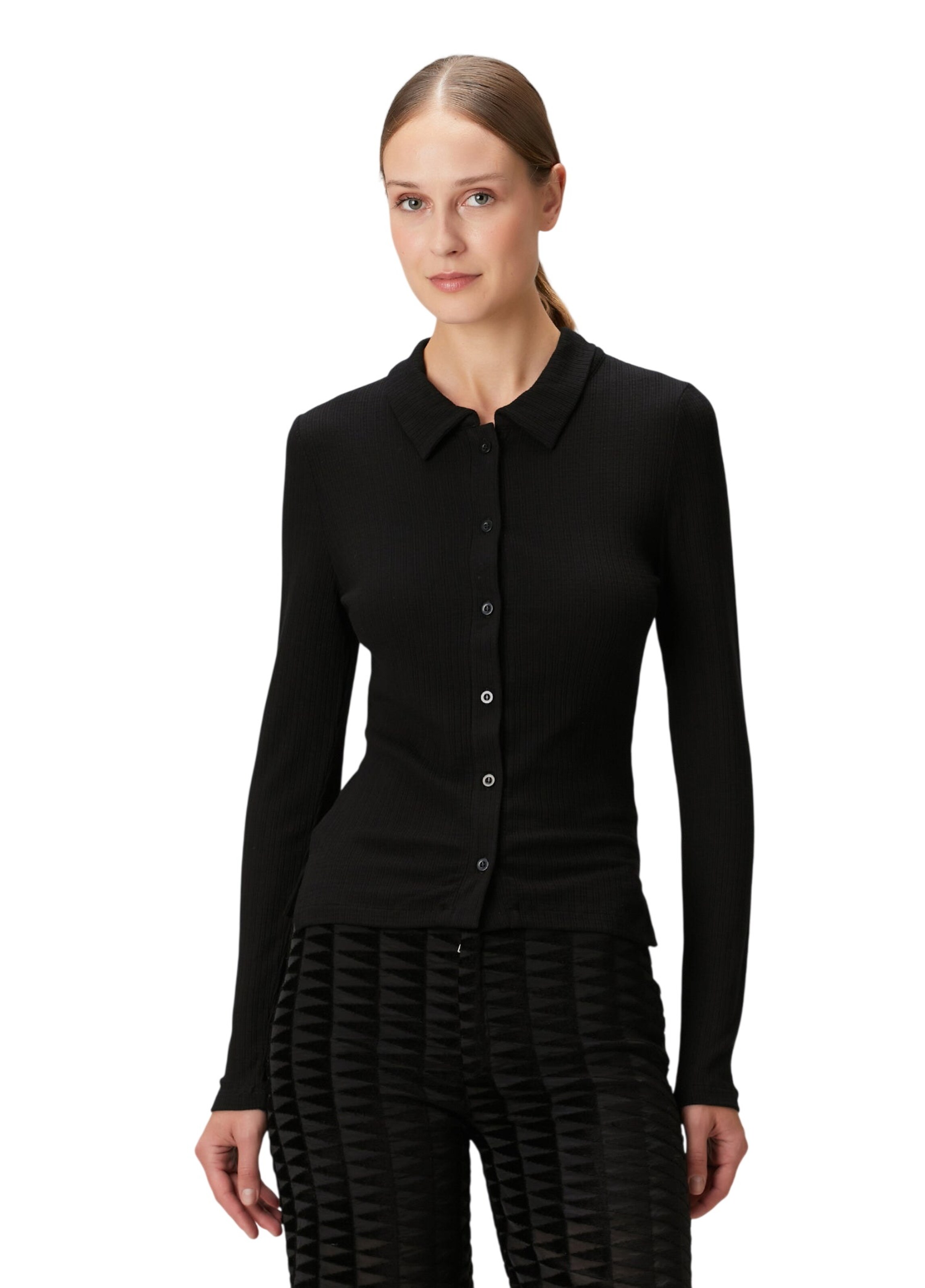 BASSIGUE Bluse in Schwarz: Vorderseite