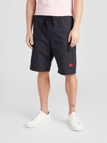 Regular Pantalon cargo 'Garlio242' HUGO en noir : devant