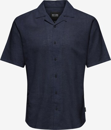 Coupe slim Chemise 'Caiden' Only & Sons en bleu : devant