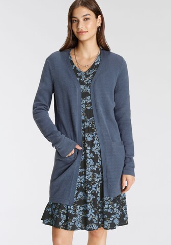 Tamaris Strickjacke (GOTS) in Blau: Vorderseite