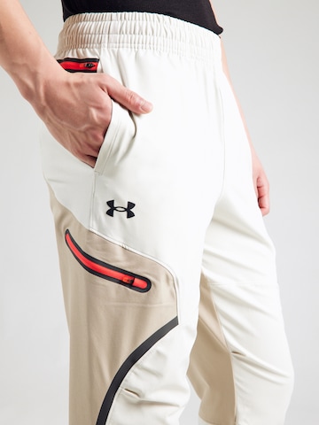 Regular Pantaloni sport 'Unstoppable' de la UNDER ARMOUR pe alb