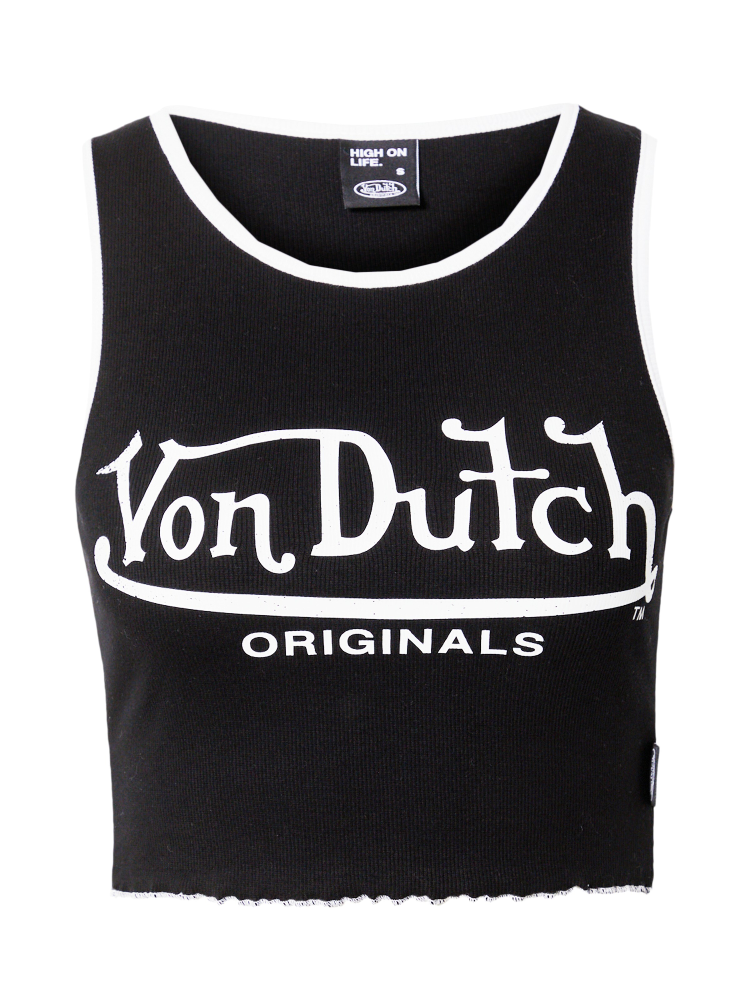 Von Dutch Originals Top 'Ashley' in Zwart: voorkant