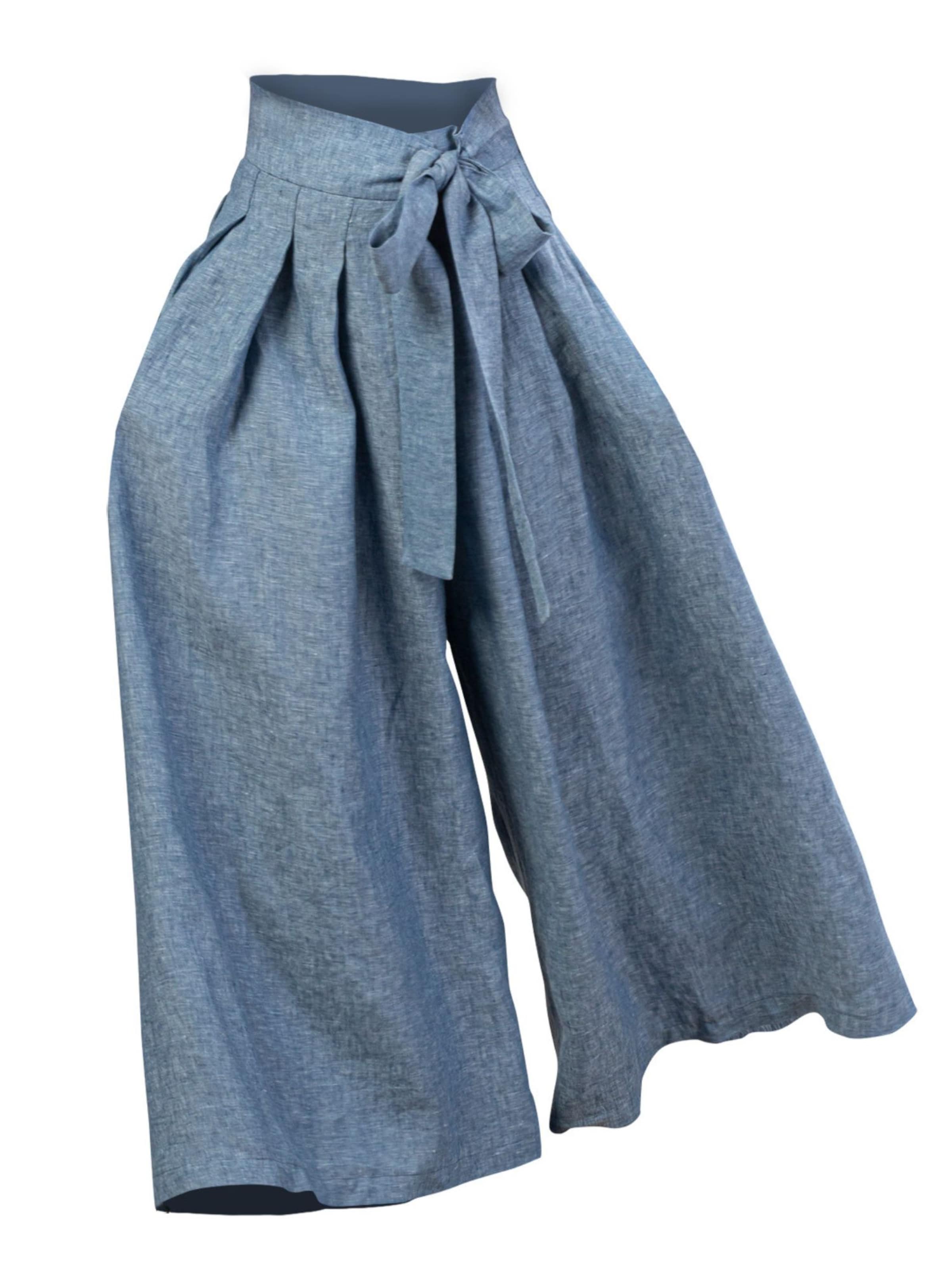 Nikka Place - Pierna ancha Pantalón 'Freesia' en azul: frente