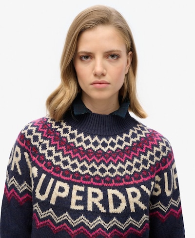 Superdry Pullover in marine / lila / pink / rosé, Produktansicht