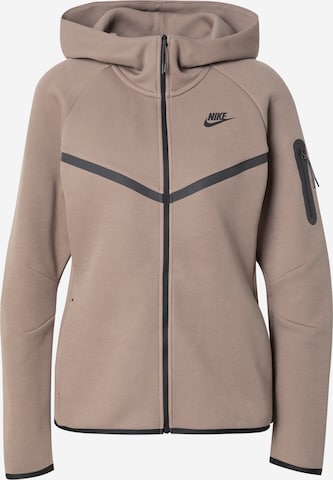 Nike Sportswear Кофта на молнии 'TECH FLEECE 2' в Коричневый: спереди