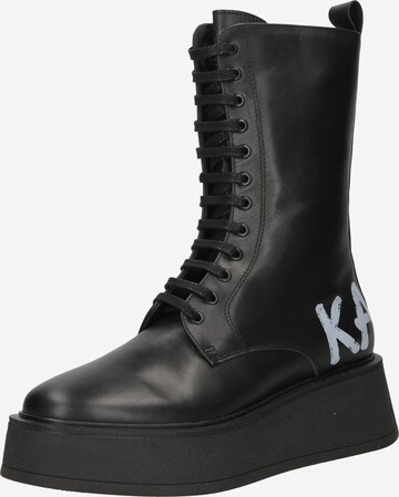 Karl Lagerfeld Škornji z vezalkami 'ZEPHYR' | črna barva: sprednja stran