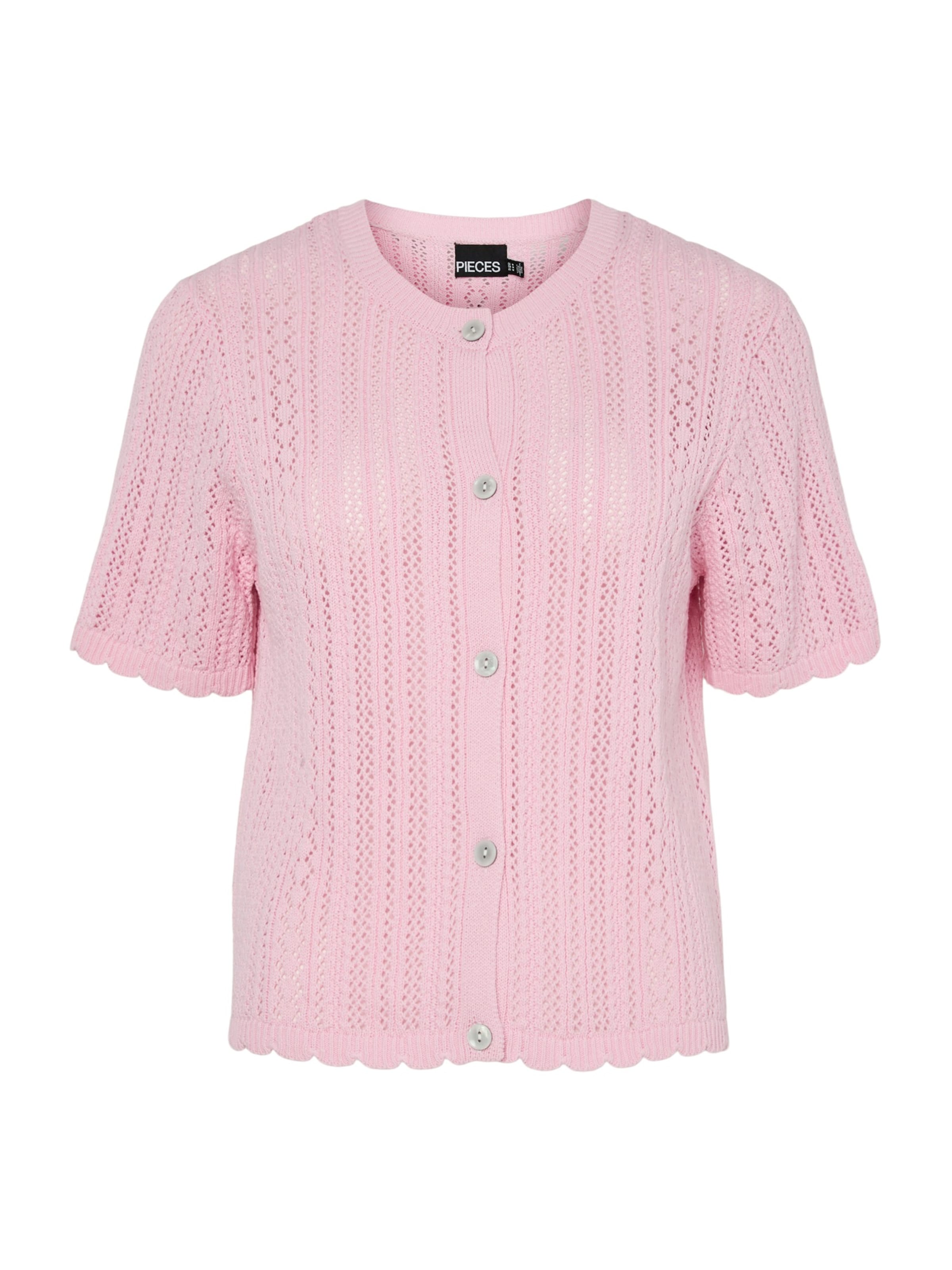 PIECES Πλεκτή ζακέτα 'PCNUKA' σε ροζ: μπροστά