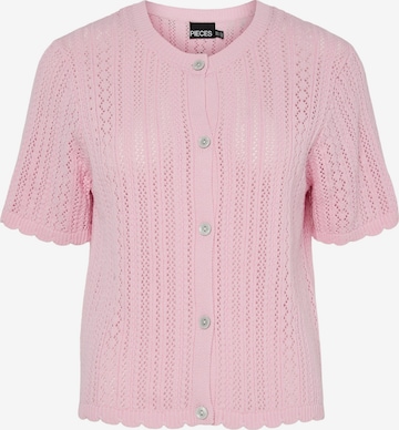 Cardigan 'PCNUKA' PIECES en rose : devant